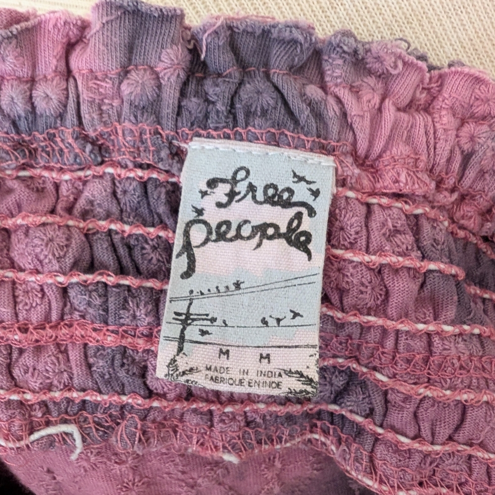 Free People Pink and Gray Textured Top - Picture 8 of 10